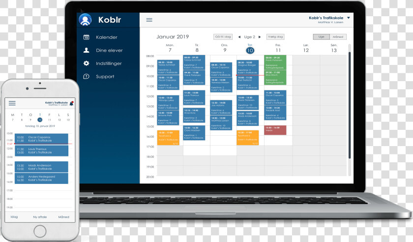 Online Kalender Lavet Til Kørelærer Vist På En Computer   Netbook  HD Png DownloadTransparent PNG