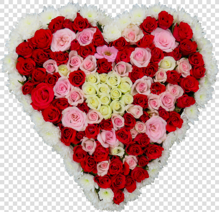 Heart  Flowers  Roses  Love  Birthday  Bouquet   Heart With Red White And Pink Roses  HD Png DownloadTransparent PNG