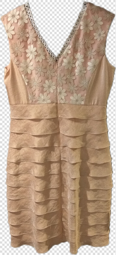 Gold Short Dress With Leaves And Lace   Cocktail Dress  HD Png DownloadTransparent PNG