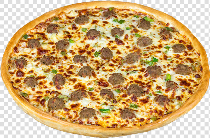 Pizza With Bacon Chicken And Meatballs   Png Download   California style Pizza  Transparent PngTransparent PNG