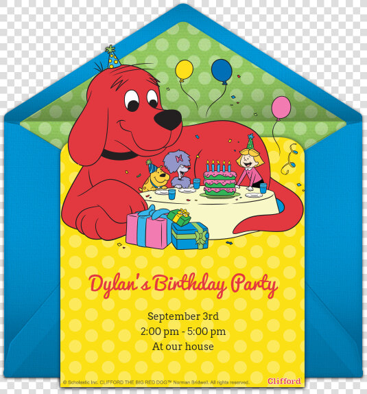 Clifford The Big Red Dog Party Invitation  HD Png DownloadTransparent PNG