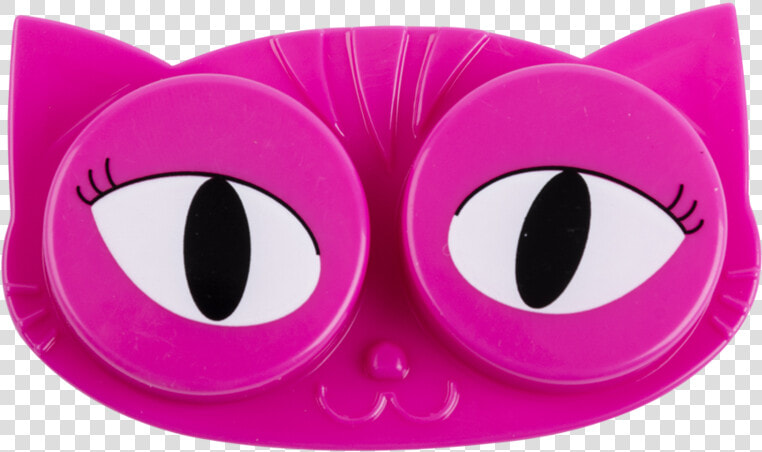 Pink Cat Eyes Contact Lens Case Facing Front   Circle  HD Png DownloadTransparent PNG