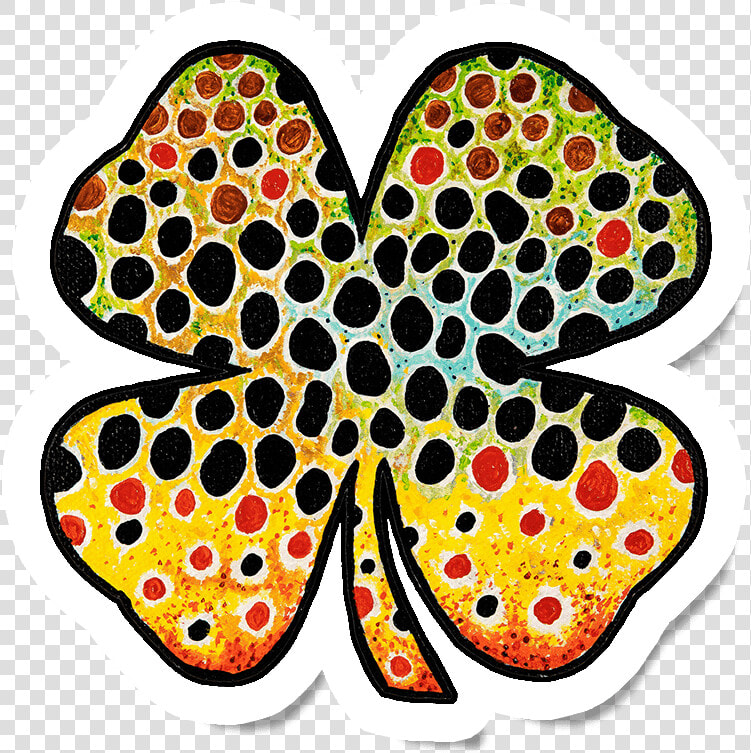 Ethan Markie Lucky Brown Trout Clover Sticker   Riodinidae  HD Png DownloadTransparent PNG