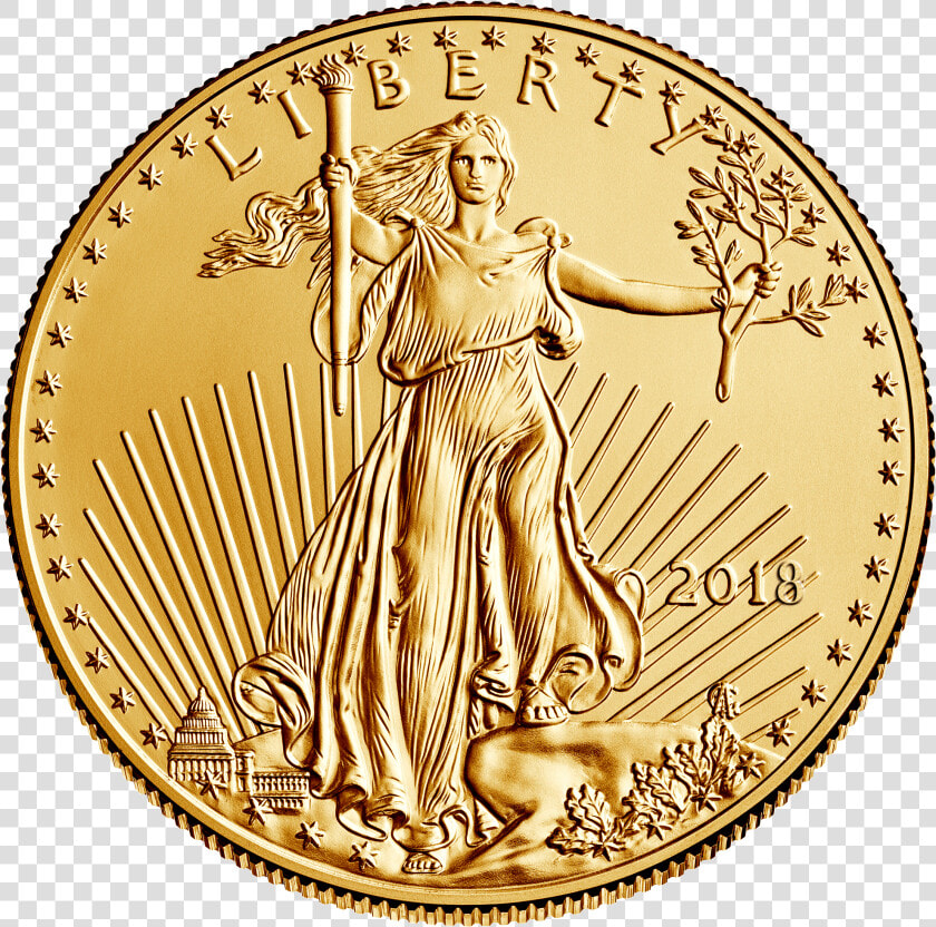 Coins Clipart Plain Gold   One 1 Oz Gold American Eagle Coin  HD Png DownloadTransparent PNG