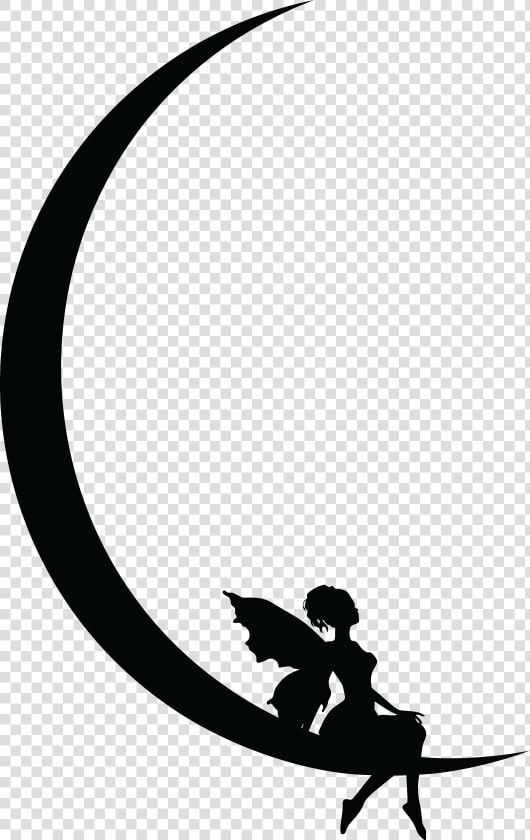 Fairy Resting On Crescent Moon By Yatheesh Clip Arts   Crescent Moon And Fairy  HD Png DownloadTransparent PNG