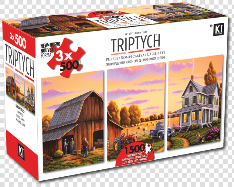 Triptych 500 Pcs X 3 Puzzles Farm House  HD Png DownloadTransparent PNG