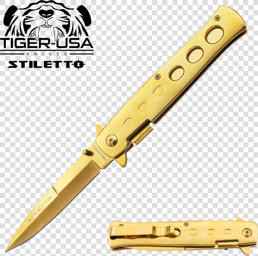 Stiletto Milano Knife Gold  HD Png DownloadTransparent PNG