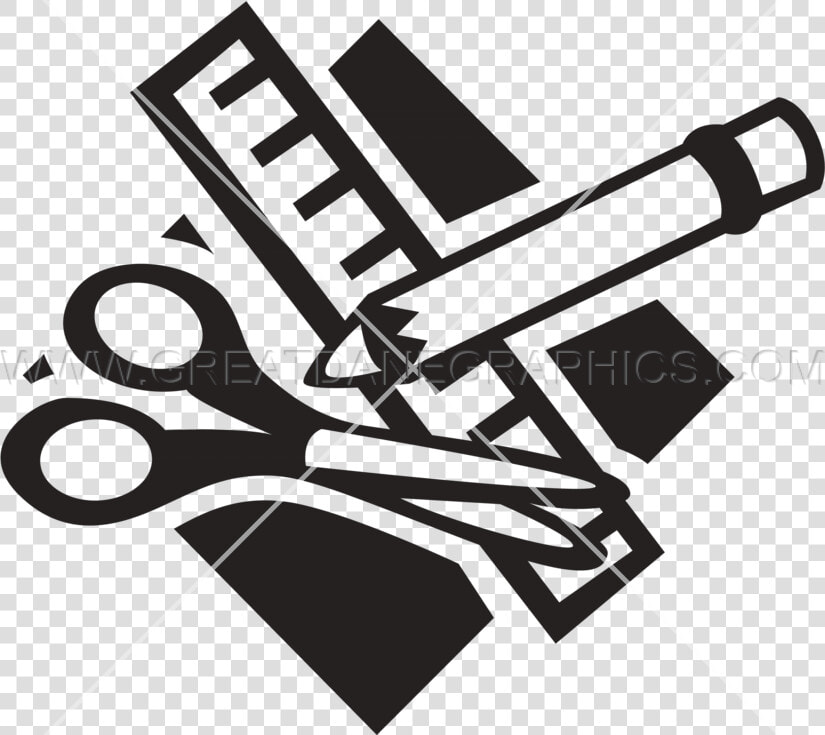 Svg Artwork Supply   School Supplies Clipart Black And White  HD Png DownloadTransparent PNG