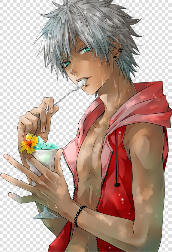 Boy Anime Eating Ice Cream   Hot Black Anime Characters  HD Png DownloadTransparent PNG