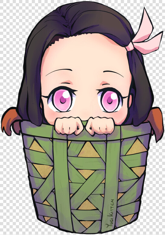  kimetsunoyaiba  demonslayer  nezuko  tanjiro  zenitsu   Nezuko In Basket Chibi  HD Png DownloadTransparent PNG