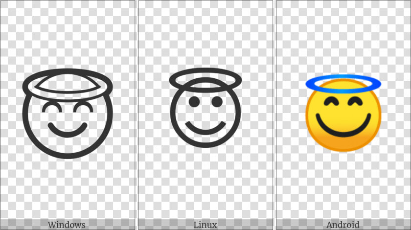 Smiling Face With Halo On Various Operating Systems   Smiley  HD Png DownloadTransparent PNG