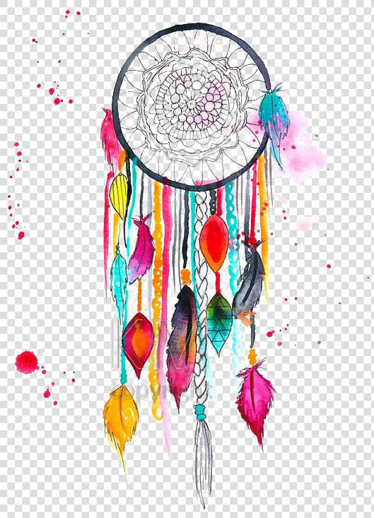 Colored Drawing Dreamcatcher   Dream Catcher Graphic Design  HD Png DownloadTransparent PNG