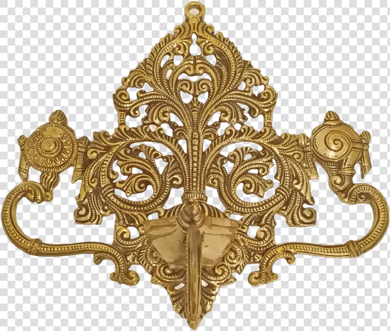 Decorative Wall Hanging Diya With Sangu Chakkara Showpiece   Brass  HD Png DownloadTransparent PNG