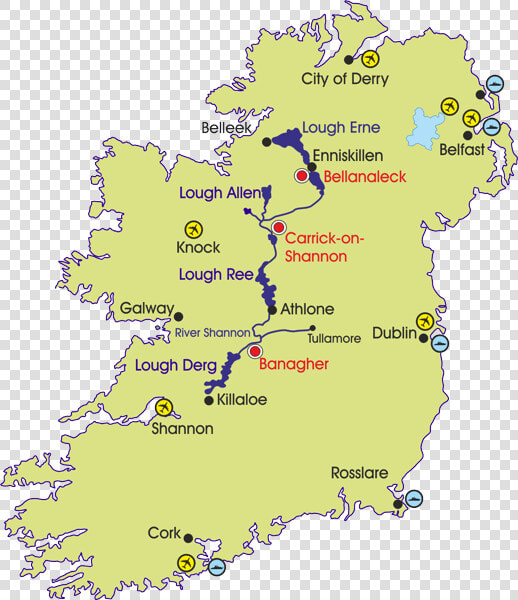 Ireland Map   River Shannon On A Map  HD Png DownloadTransparent PNG