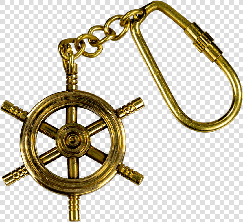 Brass Ship Wheel Keychain   Brass  HD Png DownloadTransparent PNG