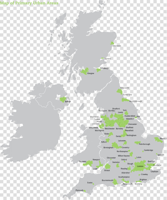 Uk Urban Areas Map  HD Png DownloadTransparent PNG