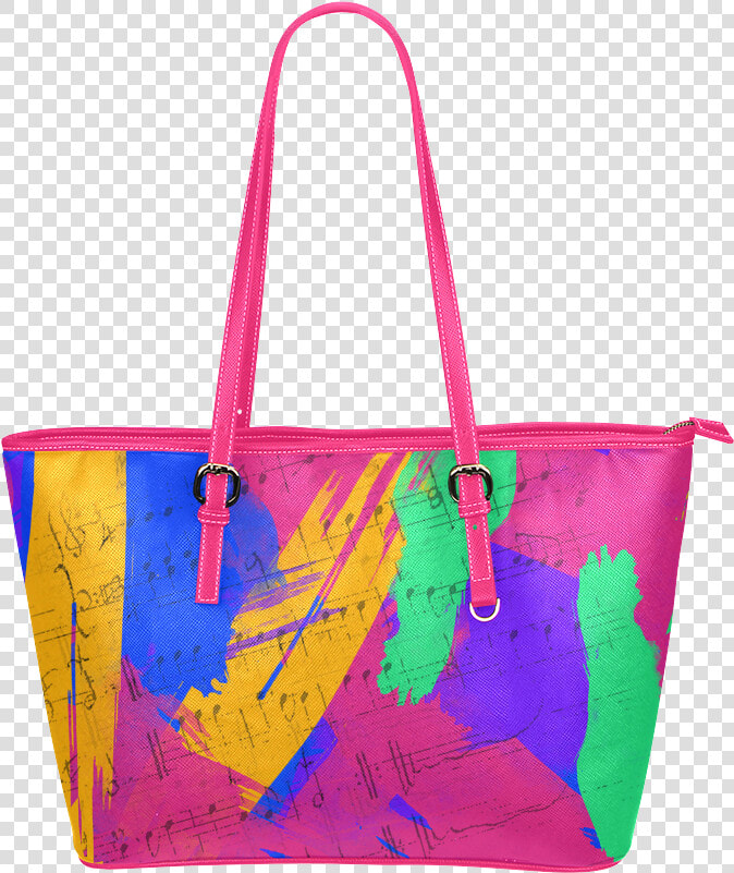 Groovy Paint Brush Strokes Leather Tote Bag small   Handbag  HD Png DownloadTransparent PNG