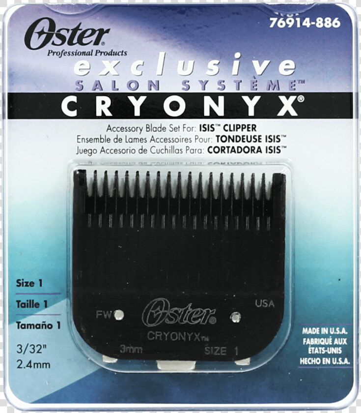 Oster Cryonyx 76914 886 Blade For Isis Clipper   Oster  HD Png DownloadTransparent PNG