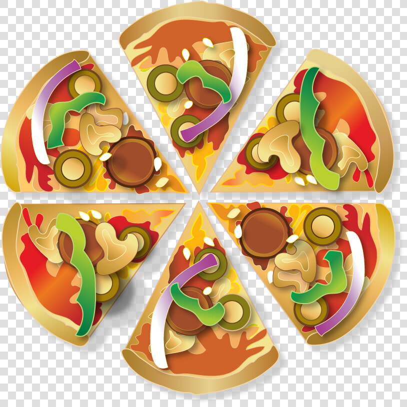 Pizza Vector 6 Slice   Pizza 6 Slice Cartoon  HD Png DownloadTransparent PNG