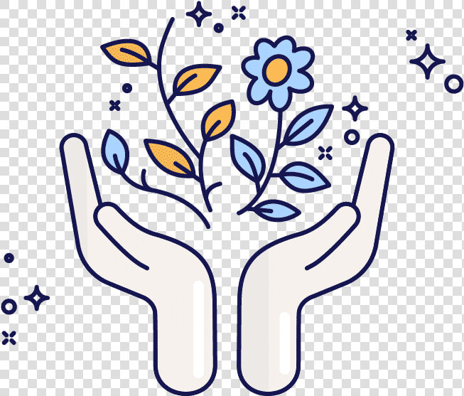 Icon Of Hands Open Cradling Growing Plant And Flower   Louis Vuitton Multicolor Pochette Accessories  HD Png DownloadTransparent PNG