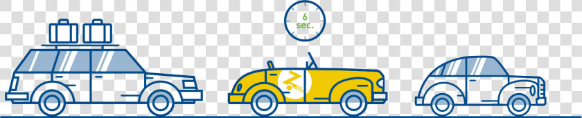 Three Cars With A Clock That Says 6 Seconds  HD Png DownloadTransparent PNG