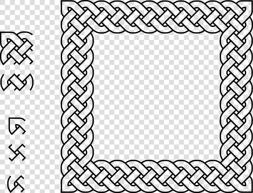 4 plait Border Square Clip Arts   Square Celtic Knot Border  HD Png DownloadTransparent PNG