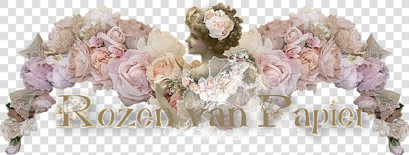 Vintage Paper Roses   Garden Roses  HD Png DownloadTransparent PNG