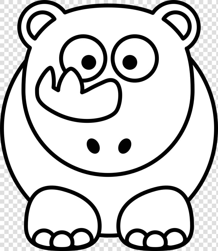 Animal Black And White   Drawings Of A Hippo  HD Png DownloadTransparent PNG