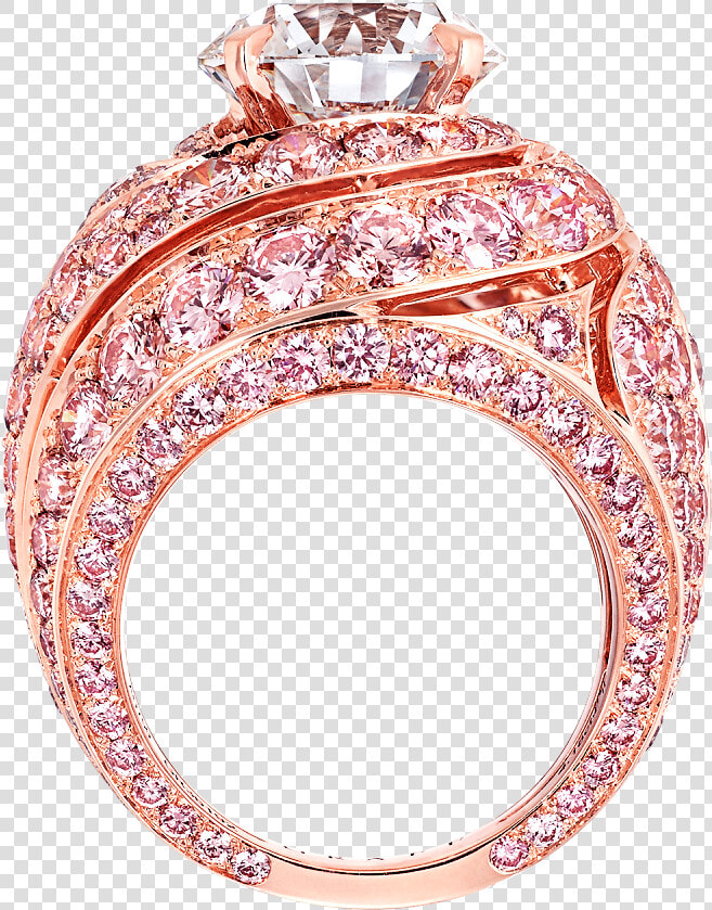 Shank View Of A Graff Swirl Ring Featuring A Round   Engagement Ring  HD Png DownloadTransparent PNG