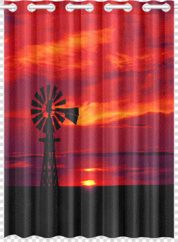 Windmill Sunset New Window Curtain   Blackout Rainbow Curtains  HD Png DownloadTransparent PNG