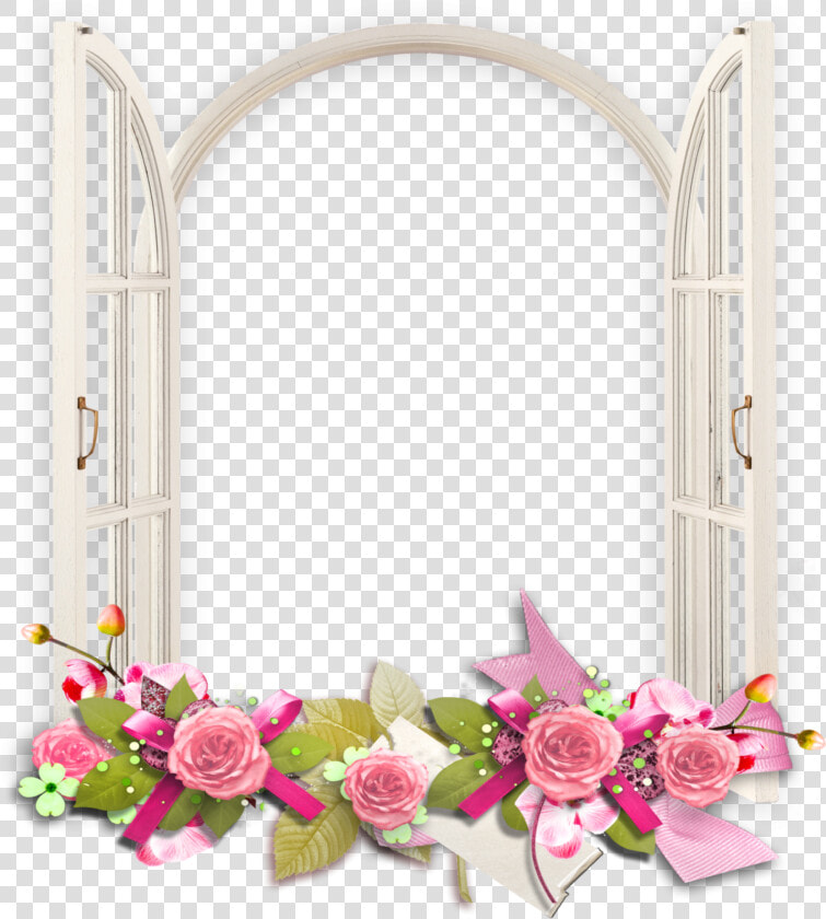  mq  white  window  flowers  frame  frames  border   Flower Transparent Frame  HD Png DownloadTransparent PNG