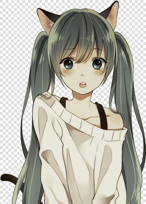  anime  animegirl  neko  nekogirl  cute  manga   Anime Cute Neko Girl  HD Png DownloadTransparent PNG