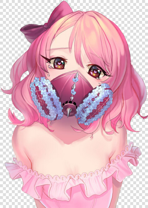  anime  girl  kawaii  cute  pink  hair  mask  pretty   Cute Anime Girl Pink Hair  HD Png DownloadTransparent PNG