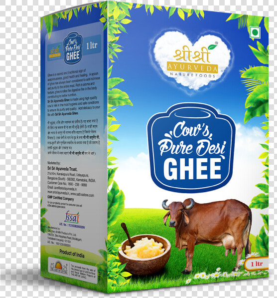 Buy Cow’s Pure Desi Ghee 1 Kg In Uk  amp  Usa   Sri Sri Cow Ghee  HD Png DownloadTransparent PNG