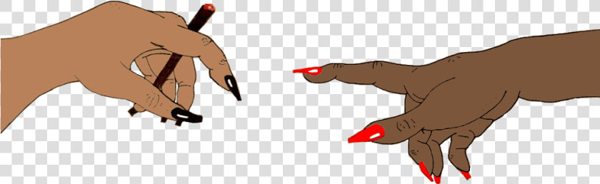 Two Hands Passing Blunt   Cartoon Hand With Long Nails  HD Png DownloadTransparent PNG