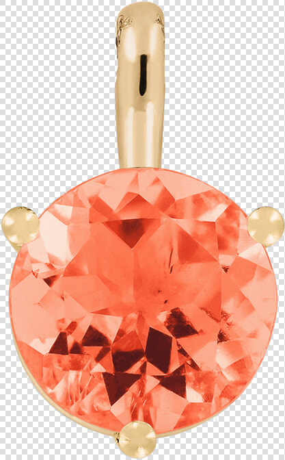 Pendant 3 Prongs Fire Opal Orange In Rose Gold   Diamond  HD Png DownloadTransparent PNG