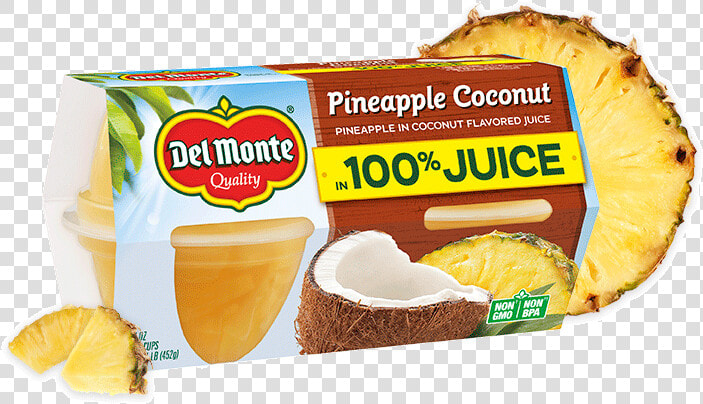 Pineapple In 100  Coconut Flavored Juice  Fruit Cup®   Mango And Pineapple Fruit Cup  HD Png DownloadTransparent PNG