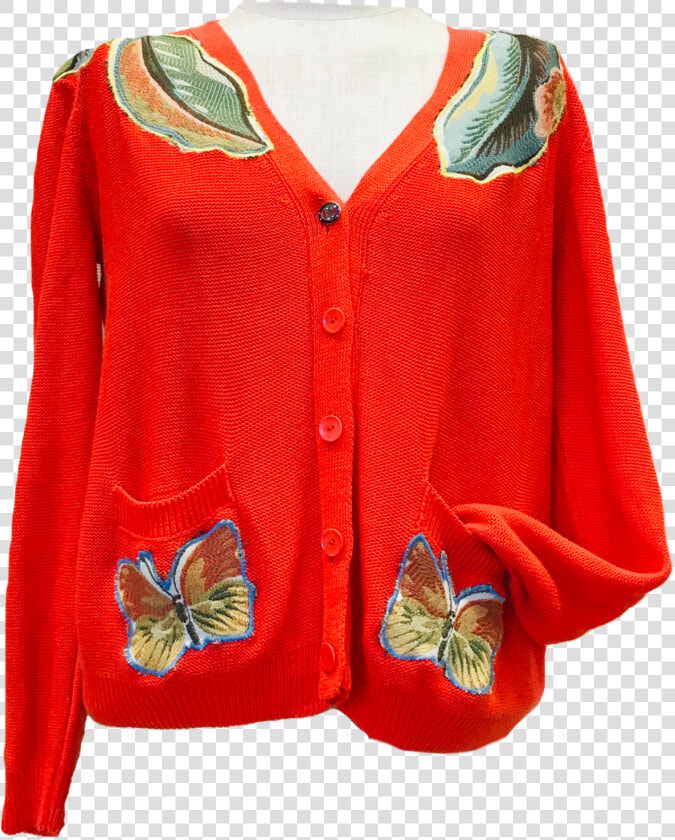 Bright Orange Butterfly   Size Large   Cardigan  HD Png DownloadTransparent PNG