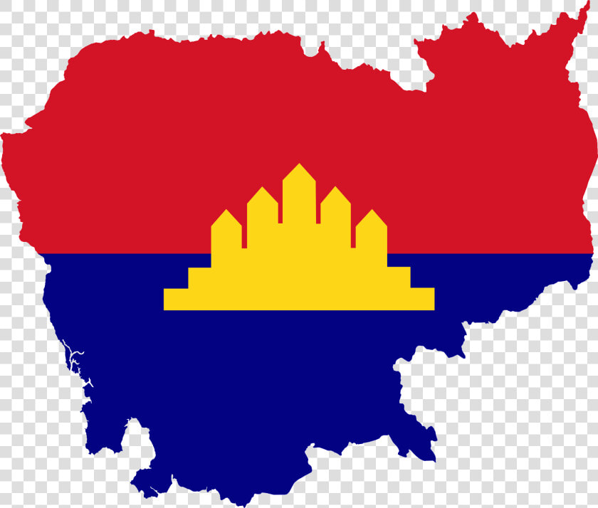 Transparent Cambodia Flag Png   Cambodia Map With Flag  Png DownloadTransparent PNG