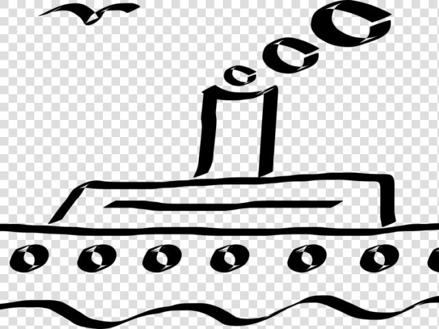 Cruise Ship Clipart Outline   Simple Ship Clipart Black And White  HD Png DownloadTransparent PNG