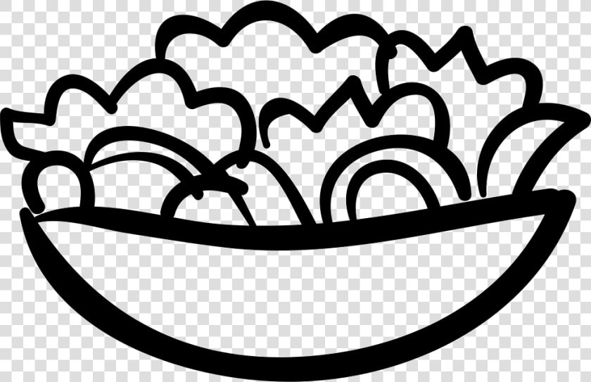 Salad Bowl Hand Drawn Food   Salad Black And White Png  Transparent PngTransparent PNG