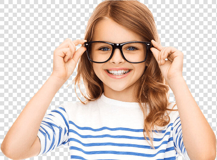 Young Girl With Large Black framed Glasses   Eyeglasses Black Kid  HD Png DownloadTransparent PNG