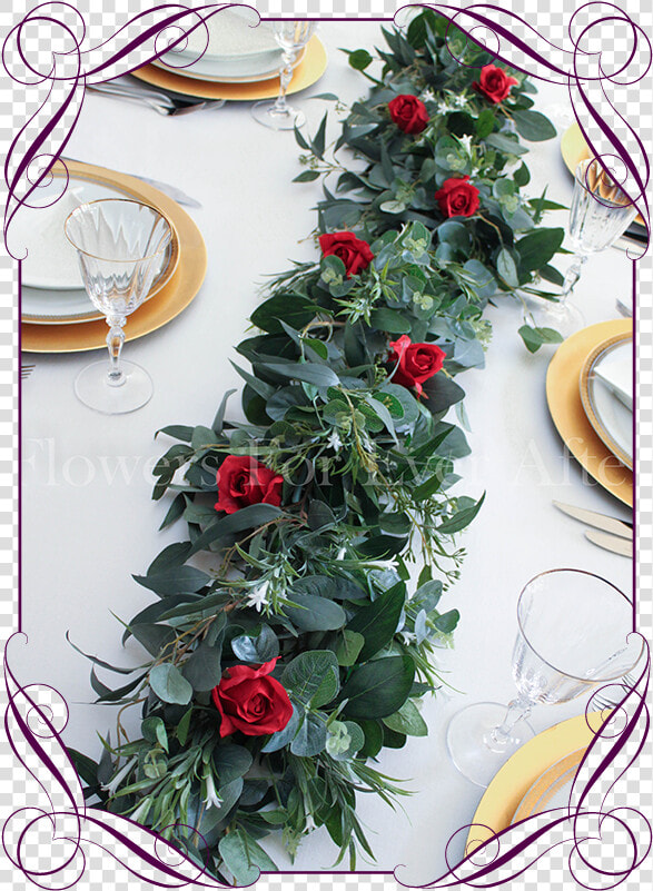 Green And Red Flower Garlands For Tables  HD Png DownloadTransparent PNG