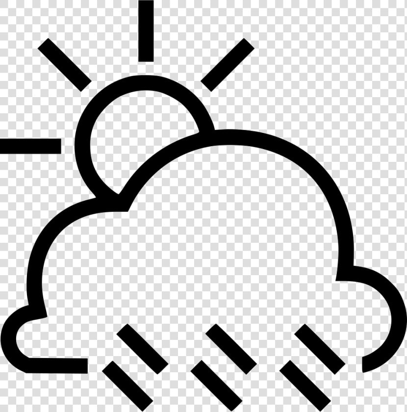 Light Rain   Partly Cloudy Clipart Black And White  HD Png DownloadTransparent PNG