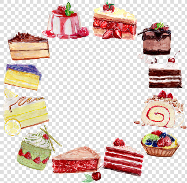  guirnalda  sticker  freetoedit  cakes  watercolorcake   Birthday Cake Watercolor Painting  HD Png DownloadTransparent PNG