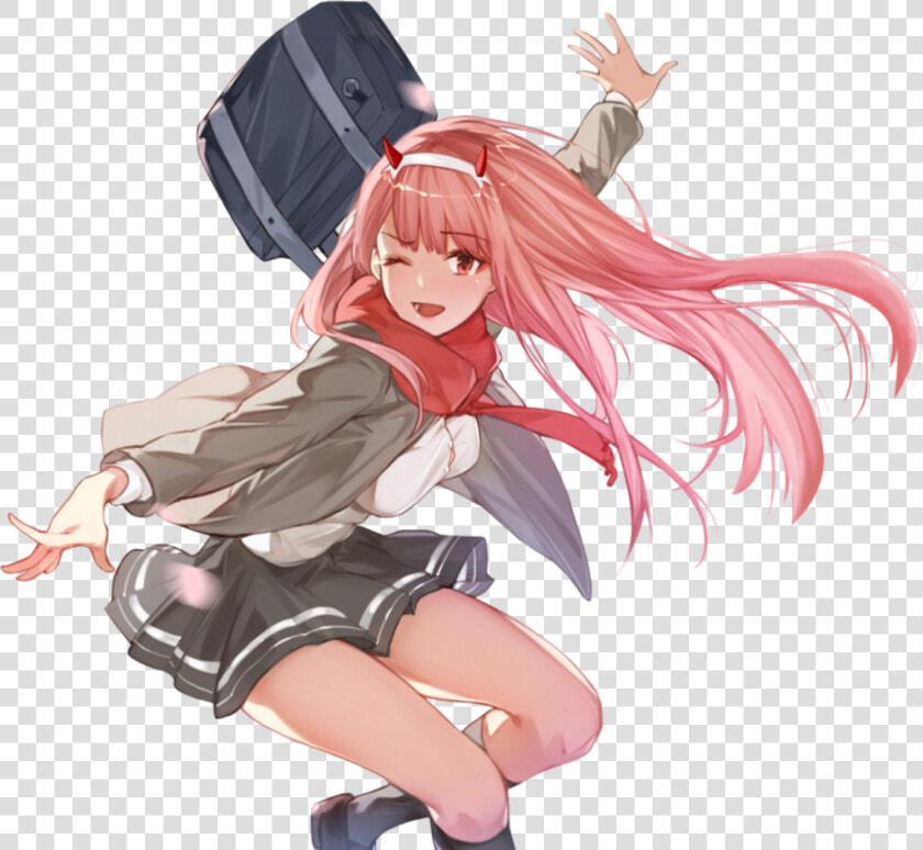 Zerotwo 002 Darling Darlinginthefranxx Franxx Pink   Zero Two Art Transparent  HD Png DownloadTransparent PNG