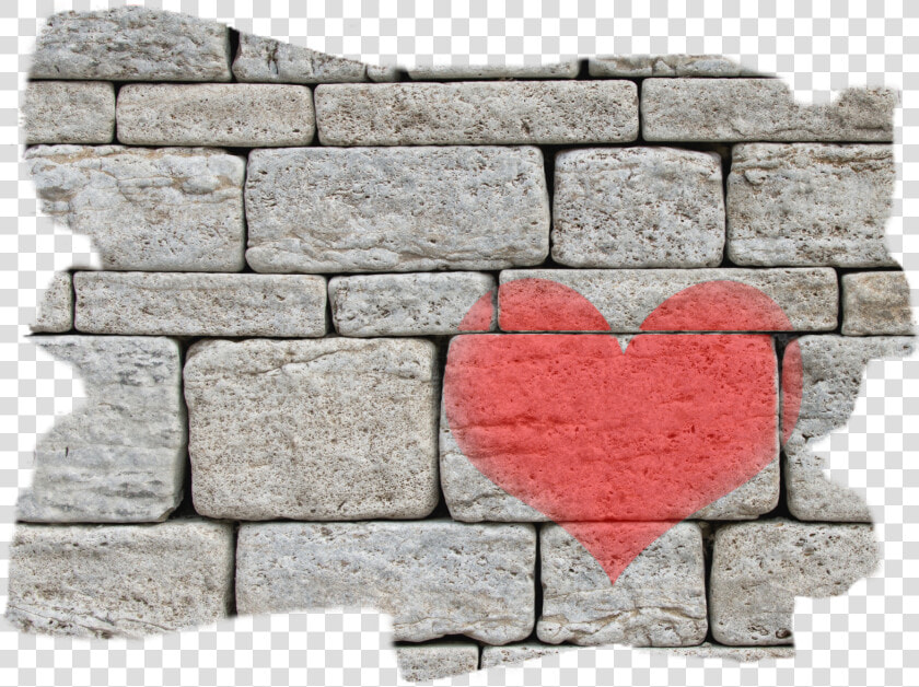 Heart On Cinder Block Wall   Loving People  HD Png DownloadTransparent PNG