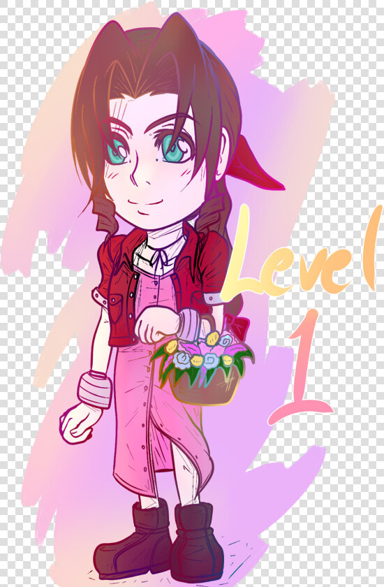 Aerith Level 1   Cartoon  HD Png DownloadTransparent PNG