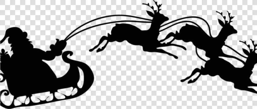 Transparent Goodnight Clipart   Santa On Sleigh Silhouette Png  Png DownloadTransparent PNG