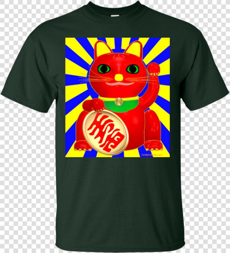 Red Lucky Cat Rising Sun Cotton T shirt In 5 Colors   Dicks Out For Harambe Shirt  HD Png DownloadTransparent PNG